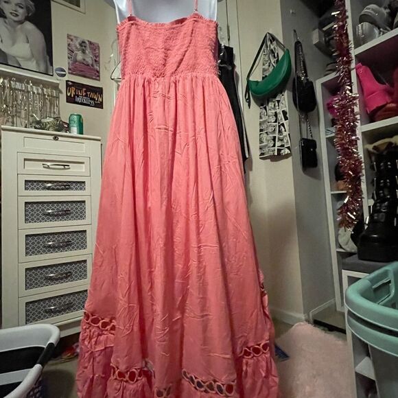 Coral Asymmetrical sundress  - Picture 3 of 4